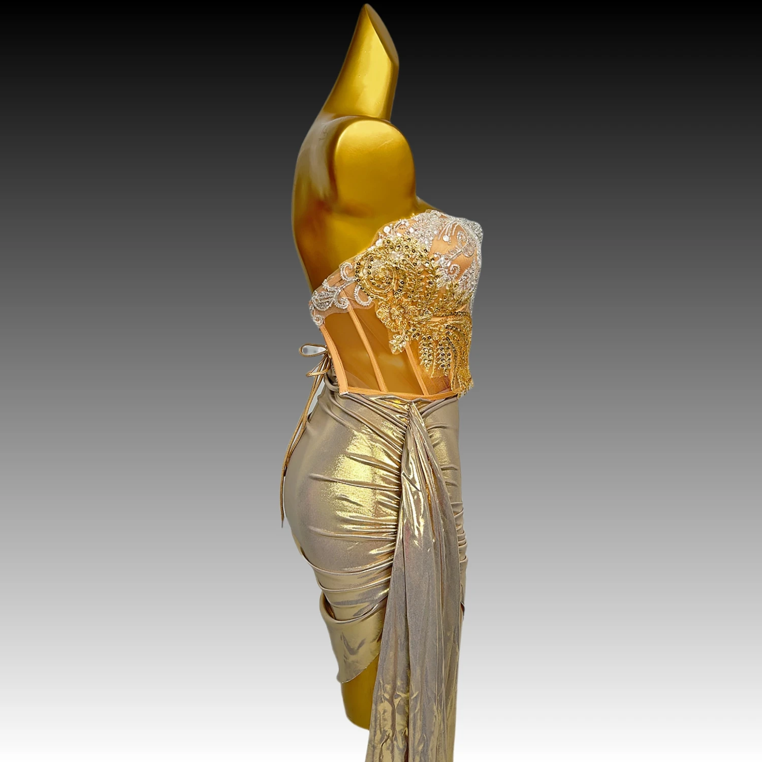 Sexy fasciatura Top abito corto per le donne Party Evening Prom festeggia compleanno fotografia vestito cantante Show Wear Nightclub Prom