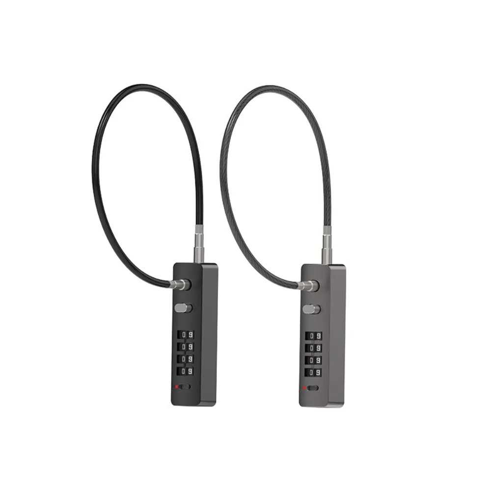Cadeado com senha de combinação de 4 dígitos, à prova d'água, anti-roubo, cabo de bloqueio, corda longa, código reajustável, acessórios de hardware para armário de porta