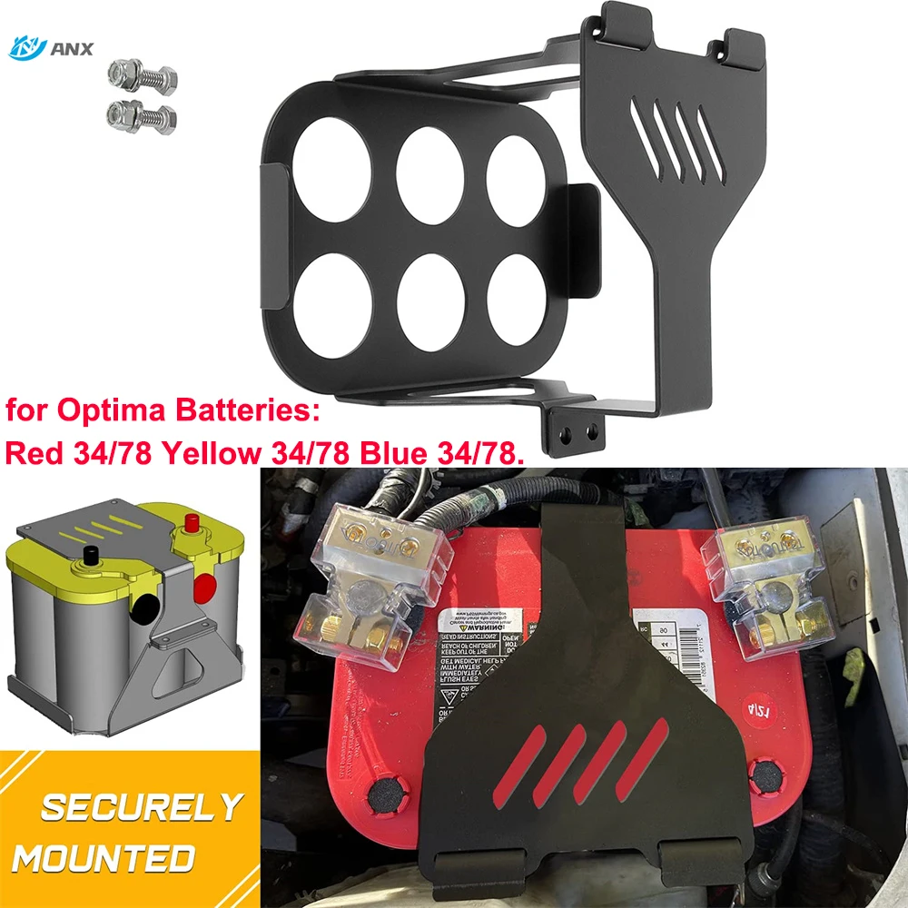 

ANX Truck Optima Battery Tray Kit Truck Battery Mount Holder Box fit for Optima Battery Red Yellow Blue 34/78 Auto Interior Part