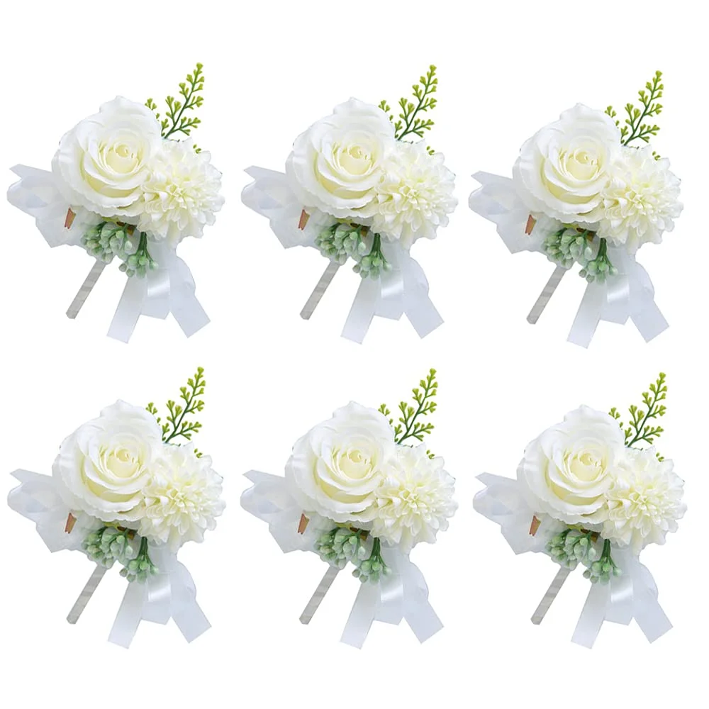 Rose Blume Handgelenk Corsage Bouton niere Set handgemachte künstliche Corsage Set Braut Hand Blume Männer Bouton niere für Hochzeit Par