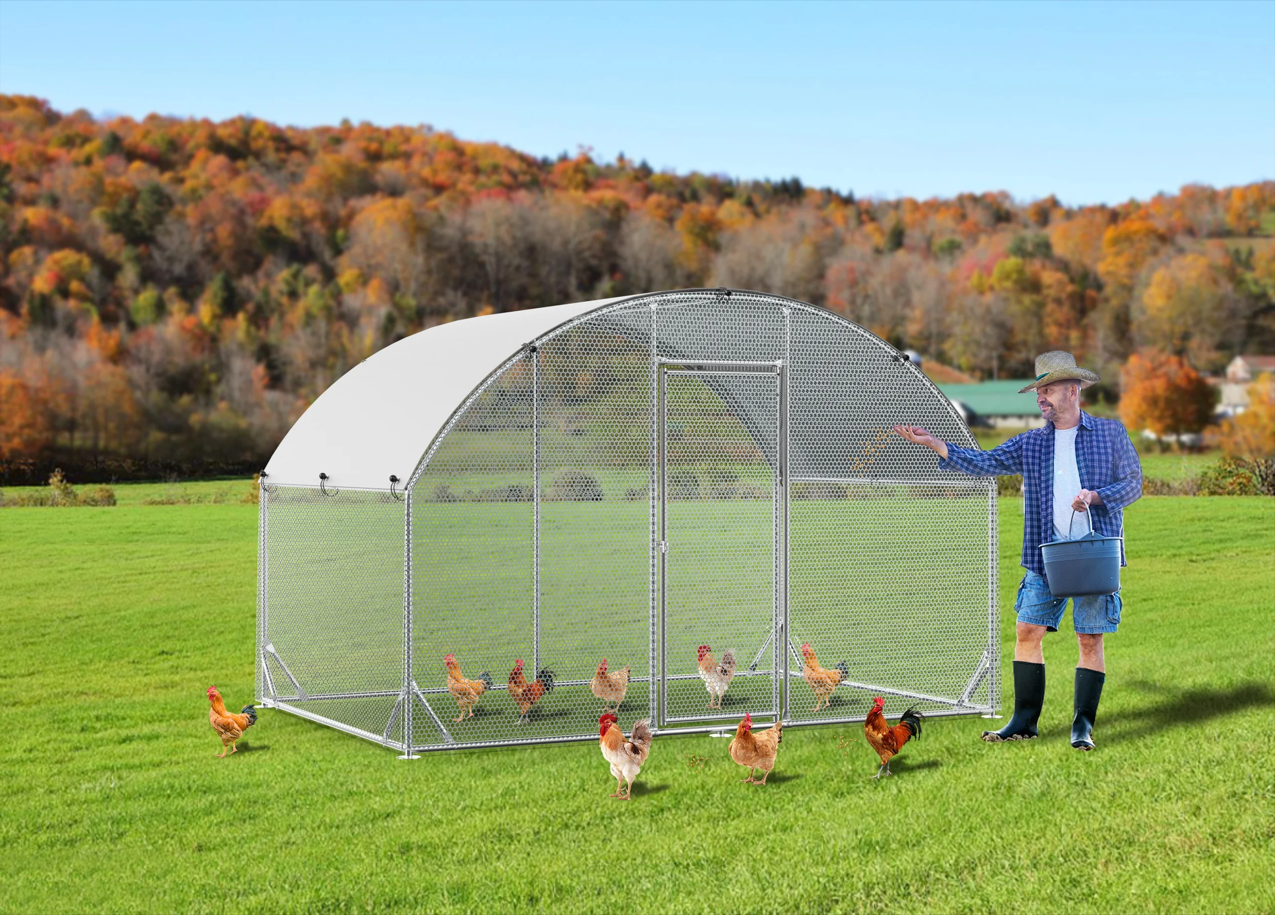 Chicken Coop Cage Pen Dog Kennel Duck House Large Metal New Product Chicken Farm Chicken House