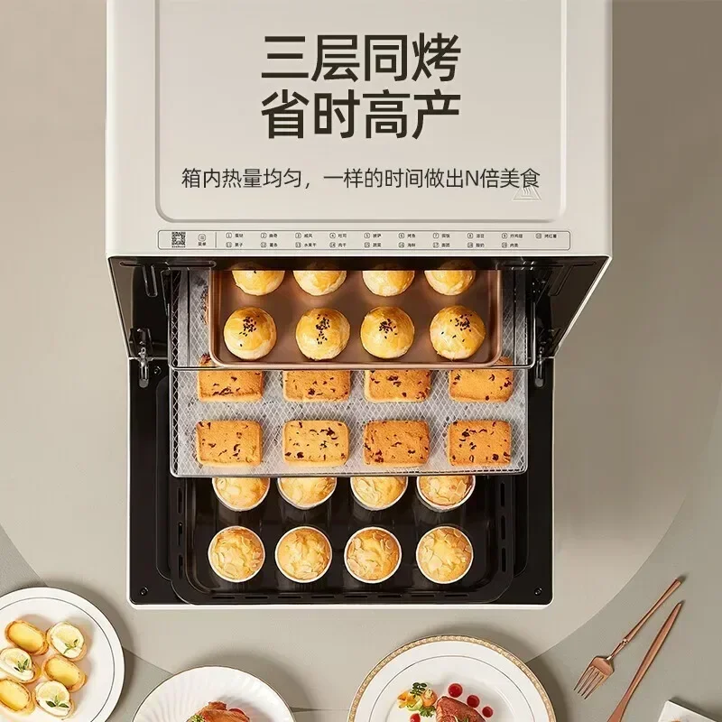 فرن كهربائي منزلي عبر الحدود فرن الرياح موقد مفتوح متعدد الوظائف 40L فرن كهربائي بطانة داخلية من المينا ثلاث طبقات #3