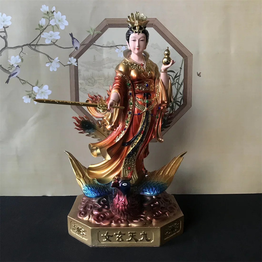 FX-18   resin painted nine-day goddess statue  nine-day holy mother goddess bring in wealth and treasure town house ornaments