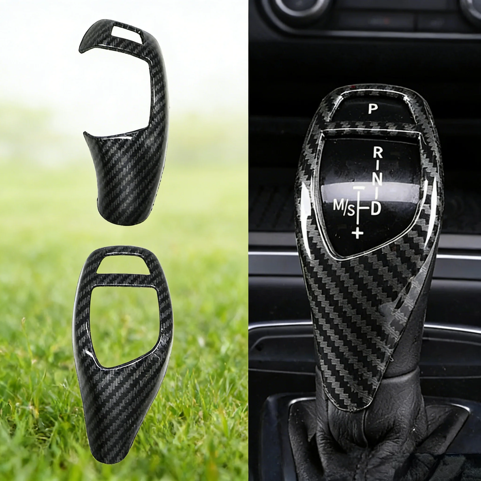 Carbon Fiber Texture for BMW F30 F10 F15 F07 F20 F21 F22 F32 F34 F35 5GT Car Gear Shift Panel Frame Gear Knob Cover Head Trim