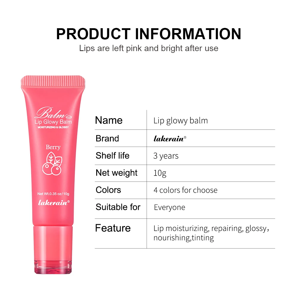 Lakerain Brightening Lip Balm Reduces Lip Lines Lips Moisturizing Hydrating Removing Dead Skin Fruity Moisturizing Lip Balm