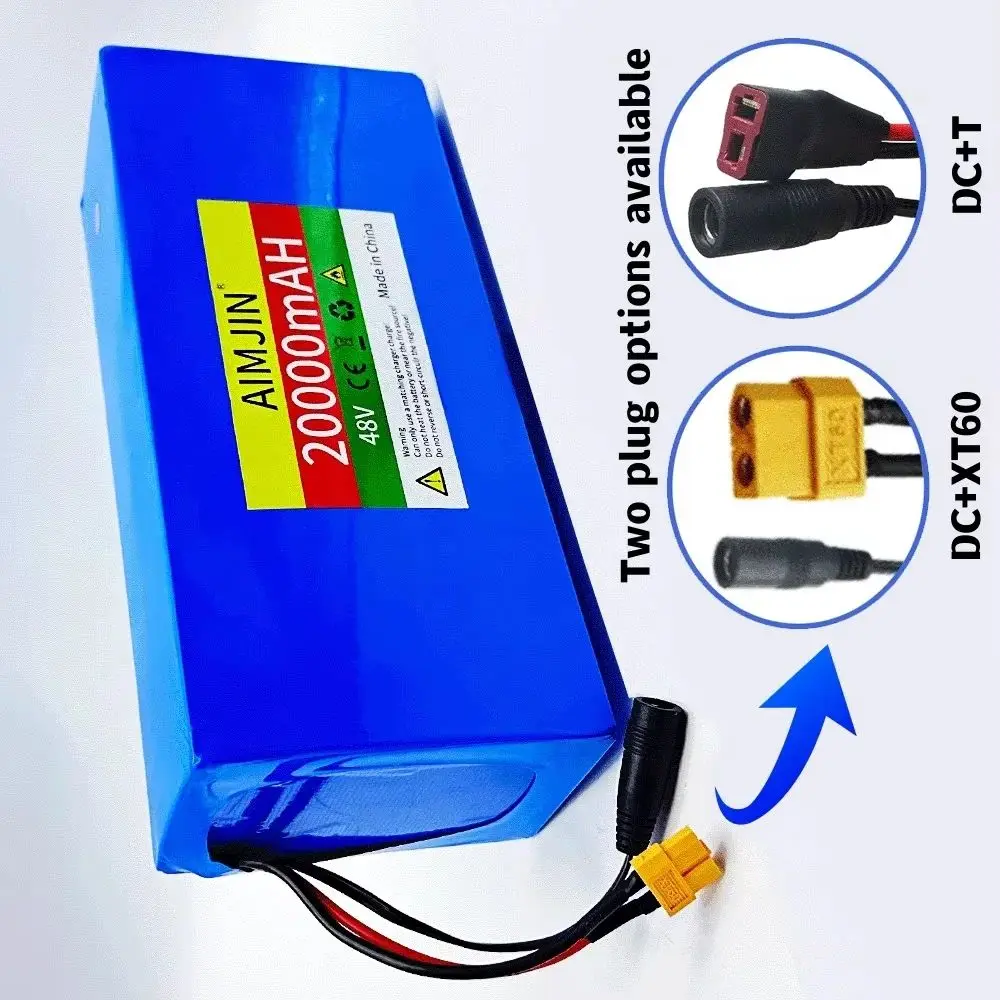 

18650 battery pack 48V 20Ah 13S5P electric bicycle lithium-ion battery with 20A BMS charger