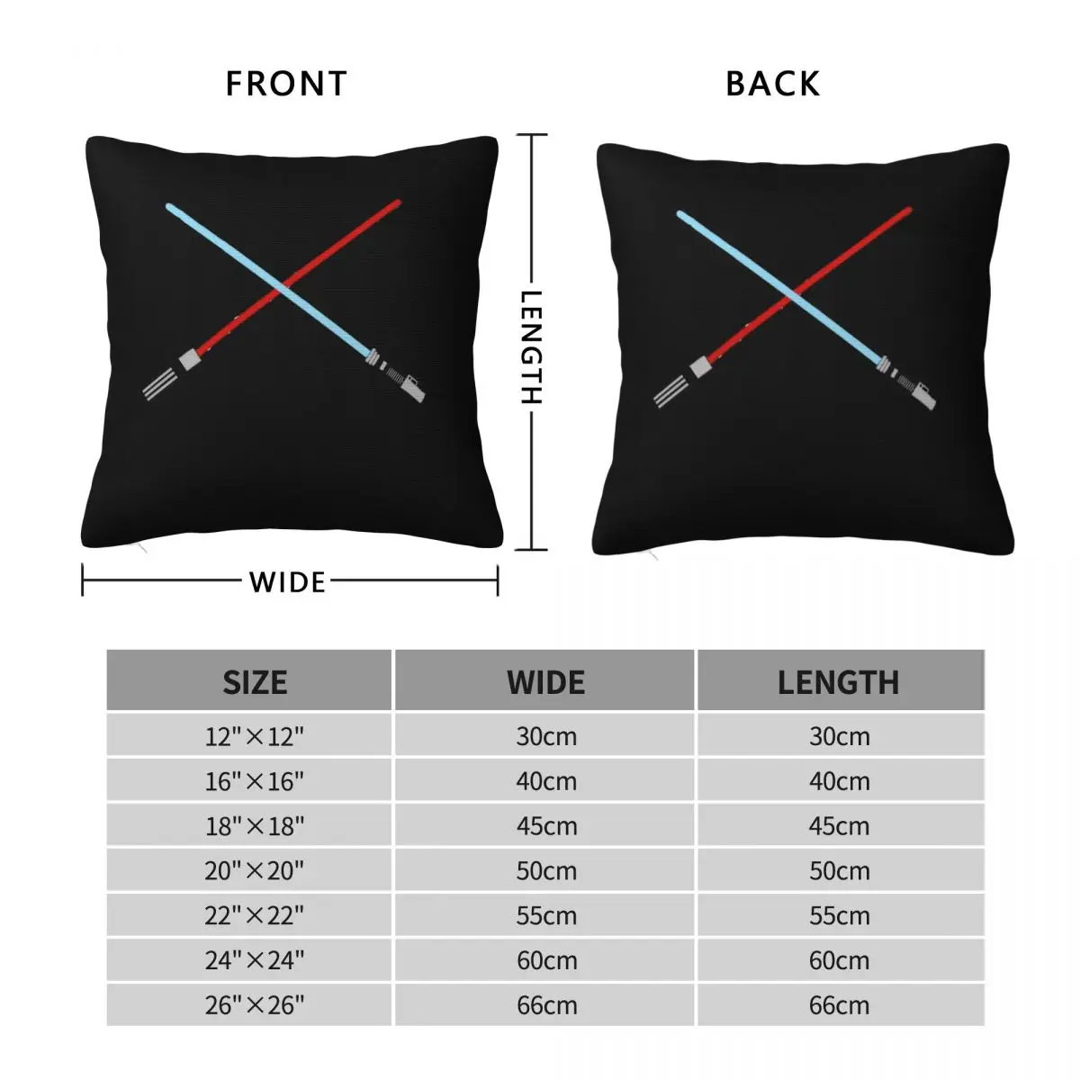 Lightsaber Square Pillowcase Polyester Linen Velvet Pattern Zip Decor Throw Pillow Case Sofa Cushion Cover 18