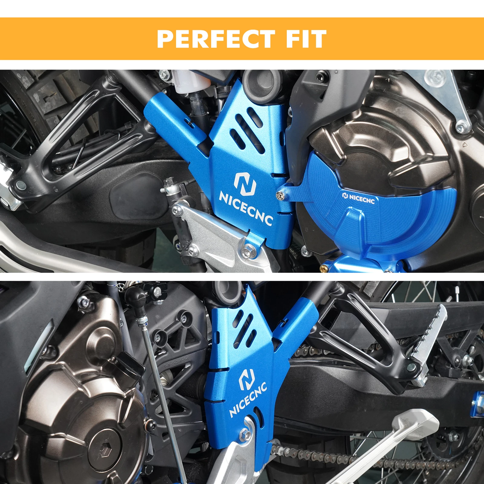 กรอบฝาครอบด้านข้างแฟริ่งป้องกันอลูมิเนียมสำหรับ Yamaha 2019-2024 Tenere 700 XTZ 700 Tenere700 Rally Edition 2020-2024 2023 2022