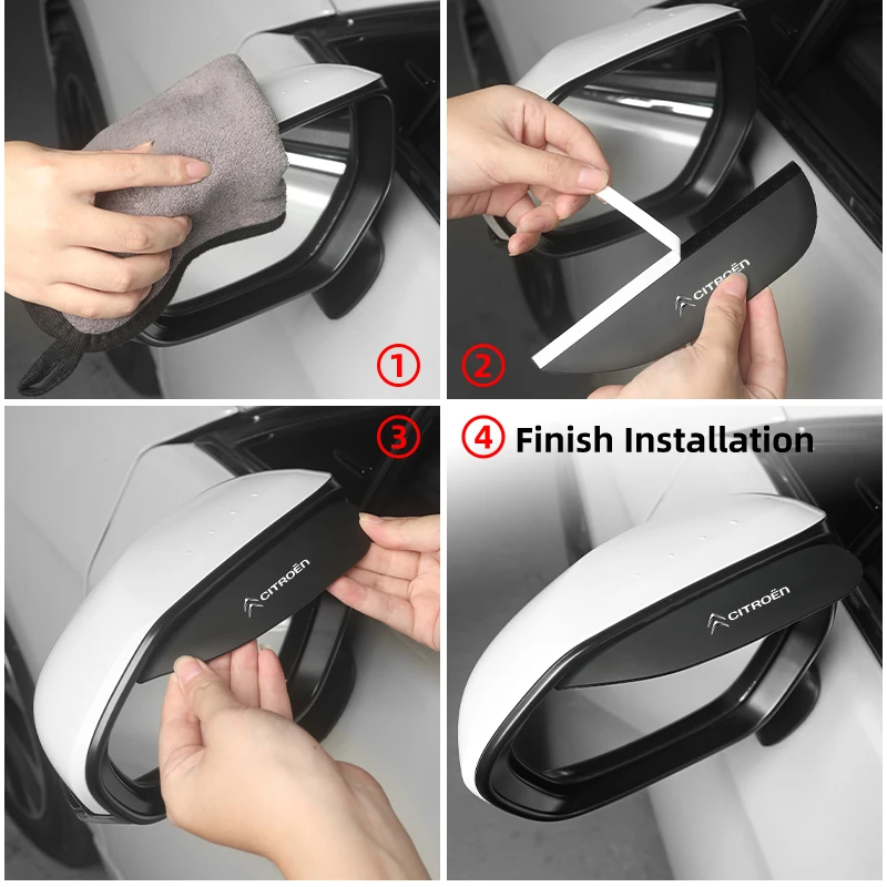 Car Rearview Mirror Rain Cover Eyebrow Rain Shield Protector For Citroen C4 C3 C5 C1 C2 Berlingo Celysee Cactus Picasso Aircross