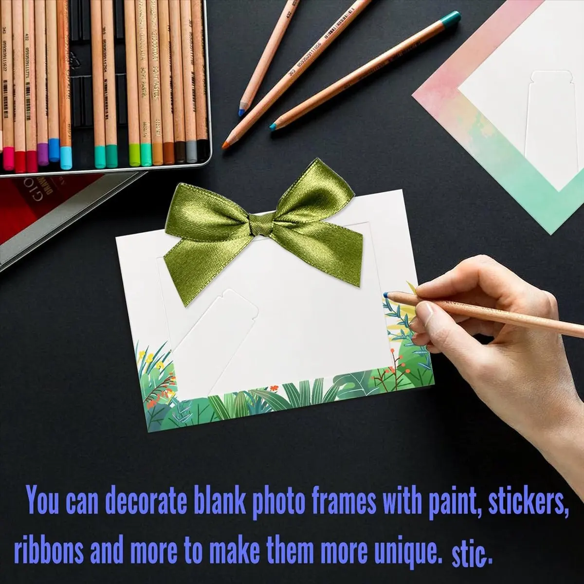 ABZF 2026 30 Pack Paper Picture Frames for 4 x 6Inch Photos, Standing White Cardboard Photo Frames with Easel DIY Crafts Frame
