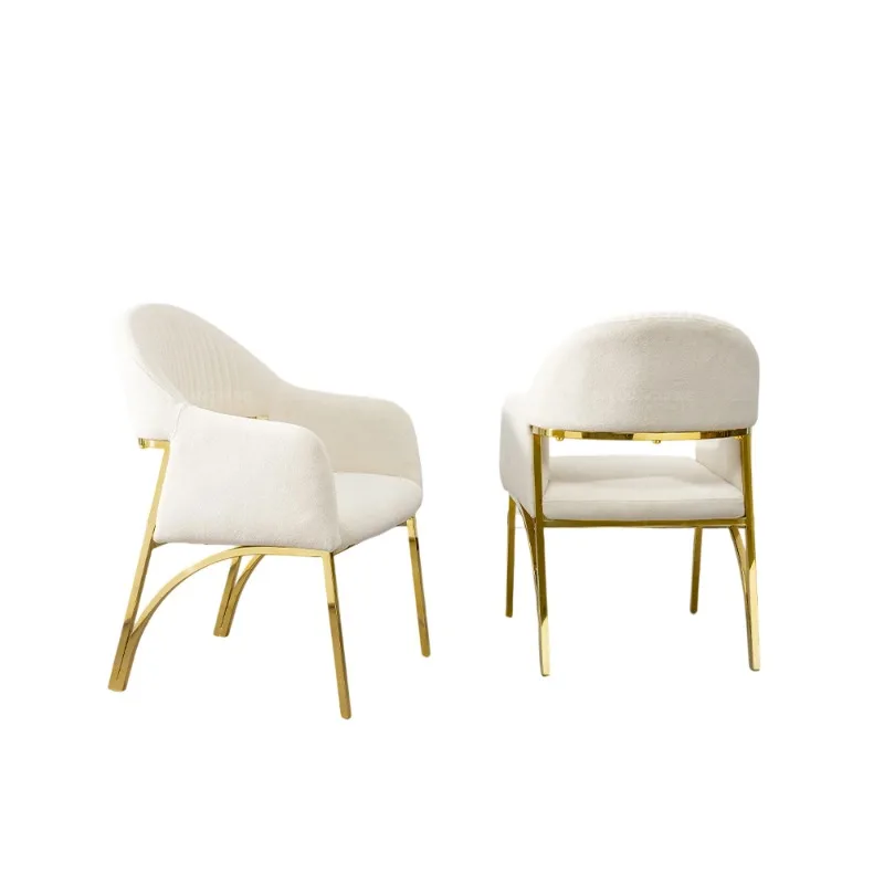 Armrest Dining Chair Luxury Hotel Banquet Chair Stainless Steel Commercial Restaurant Chair