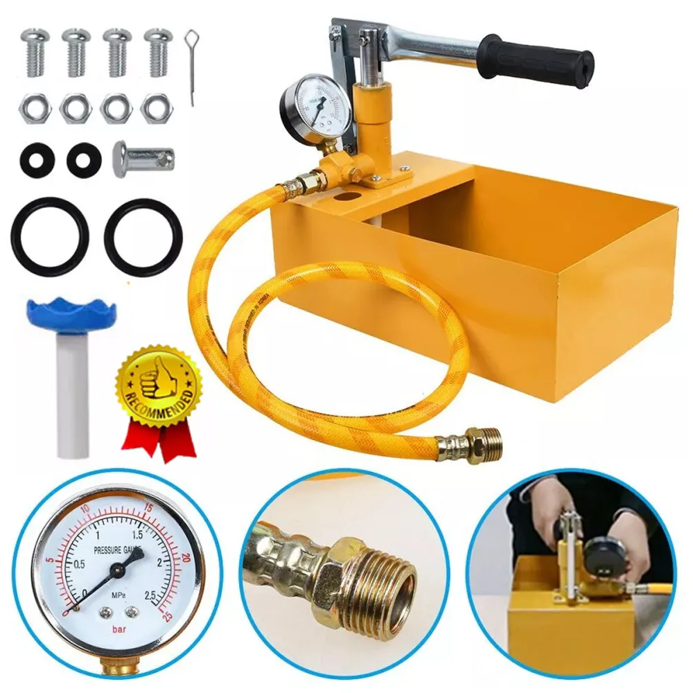 Pompe d'essai hydrostatique Max. Kit de testeur de pression d'eau hydraulique manuel 25 bars