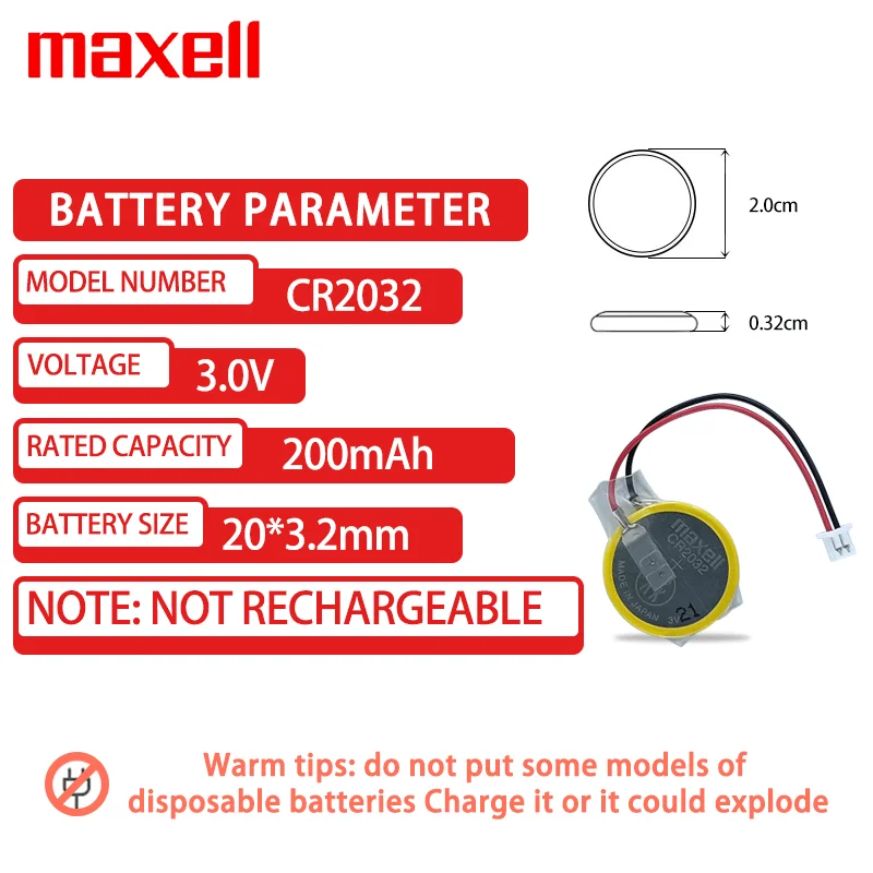 1PCS MAXELL New Original Japanese Button Battery CR2032 3V Circuit Board Electronic Loss Prevention Device