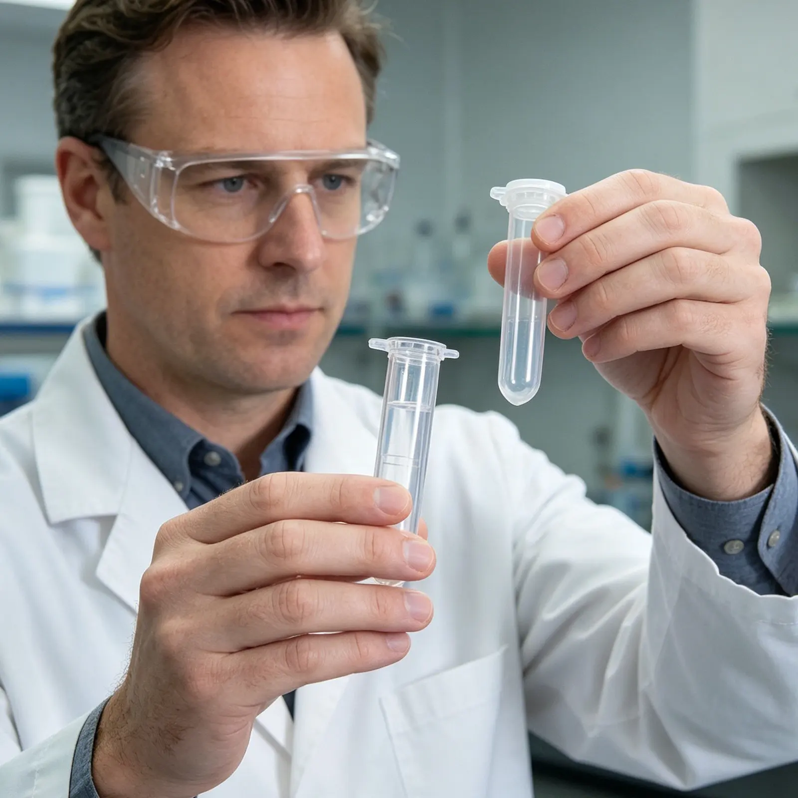 500Pcs Clear Microcentrifuge Tubes Graduated Marked Plastic Laboratory Storage Sample Test Tubes Centrifuge Vials