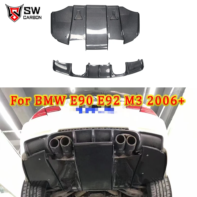 V Style Carbon Fiber Rear Bumper Lip Lower Spoiler Splitter Baseboard For BMW 3 Series 2 Door E92 E93 M3 2006-2013 Rear Diffuser