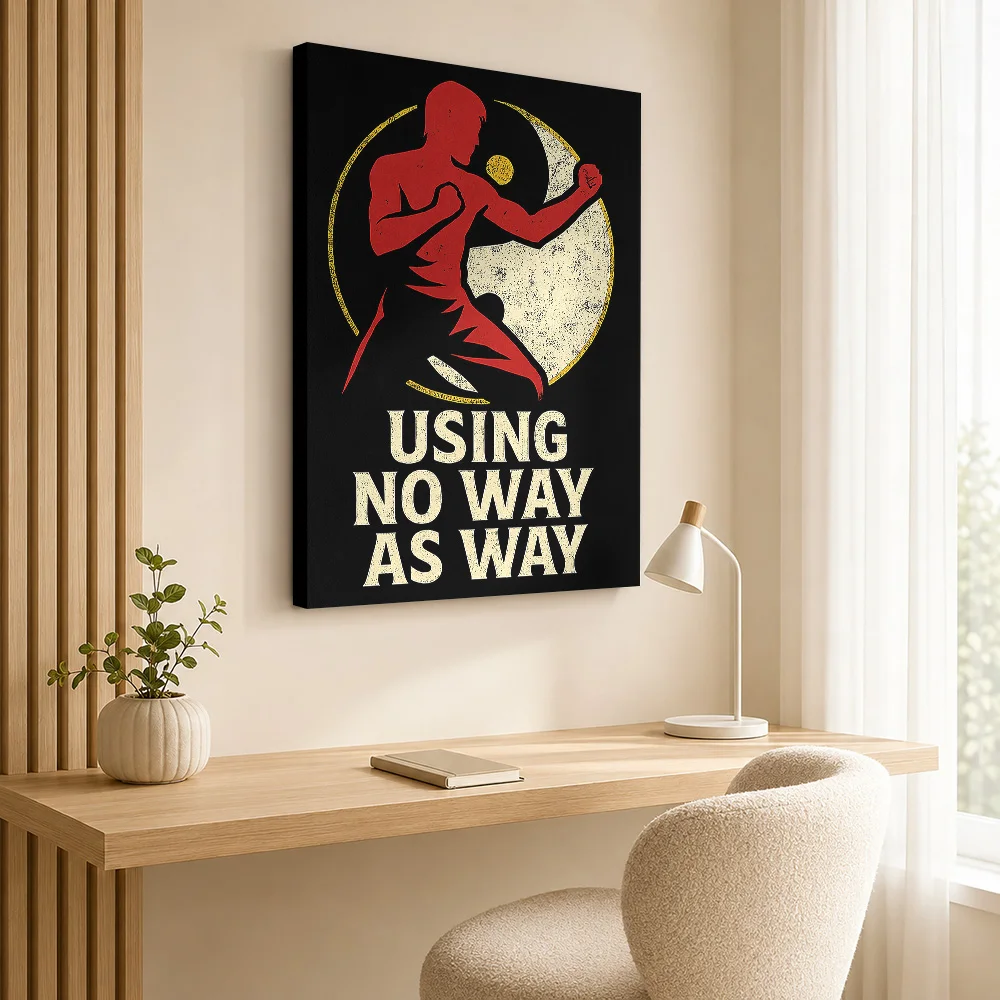 Jeet Kune Do Philosophy Yin Yang Vintage Martial Framed Canvas Poster Custom Photo Modern Aesthetic Wall Art for Bedroom Decor