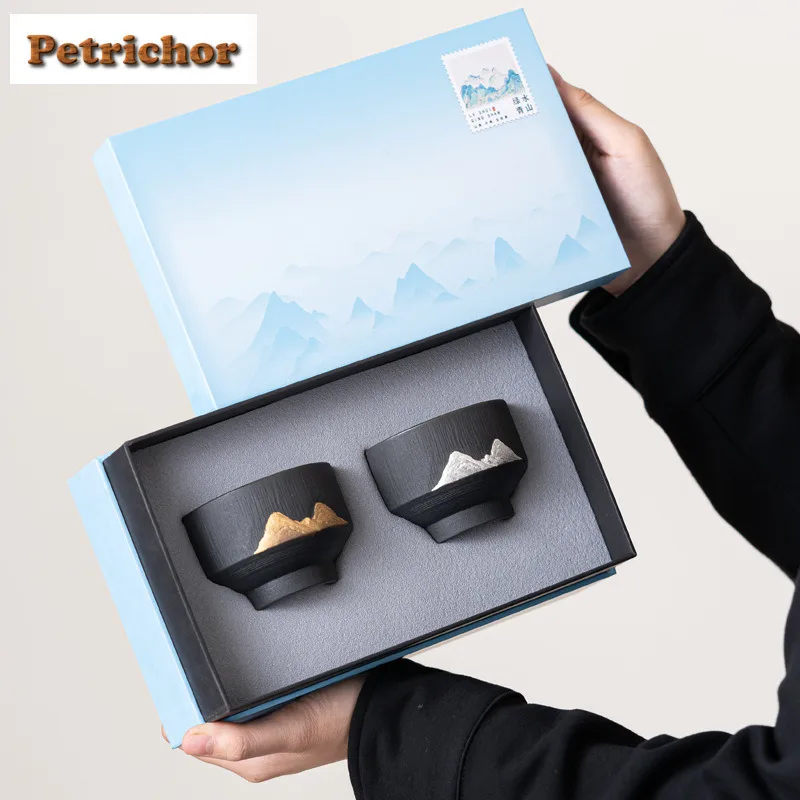 

2 шт./компл., позолоченная золотая чашка Sier, роскошная чайная чаша, набор чайных чашек, чашка для дегустации чая, чашки для запаха Jianzhan Master, бытовая чайная посуда