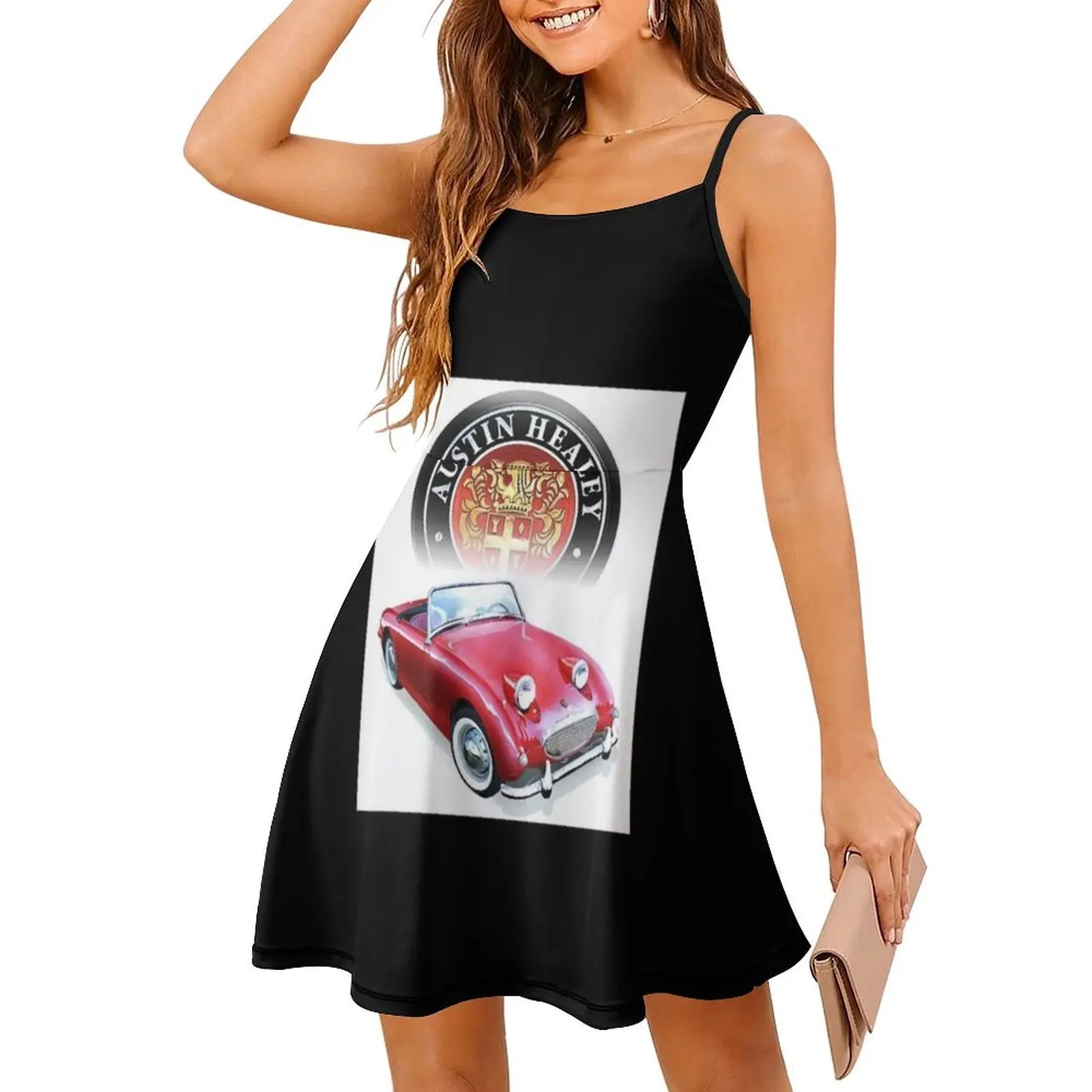 فستان كاجوال على الطراز الكوري من Austin Healey-Sprite للنساء فساتين مكتب يومية بسيطة للسيدات من Austin Healey Back Automobile British #3