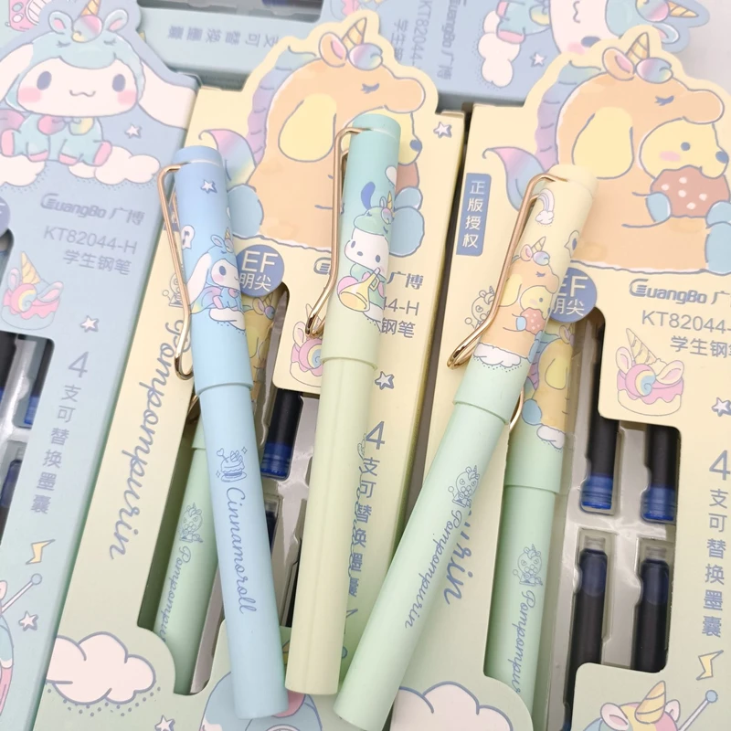 1pcs/ Set Of Sanrio Unicorn Cinnamoroll Cartoon Cute Ef Pen Tip Daily Practice Writing Student Pen Stationery Wholesale