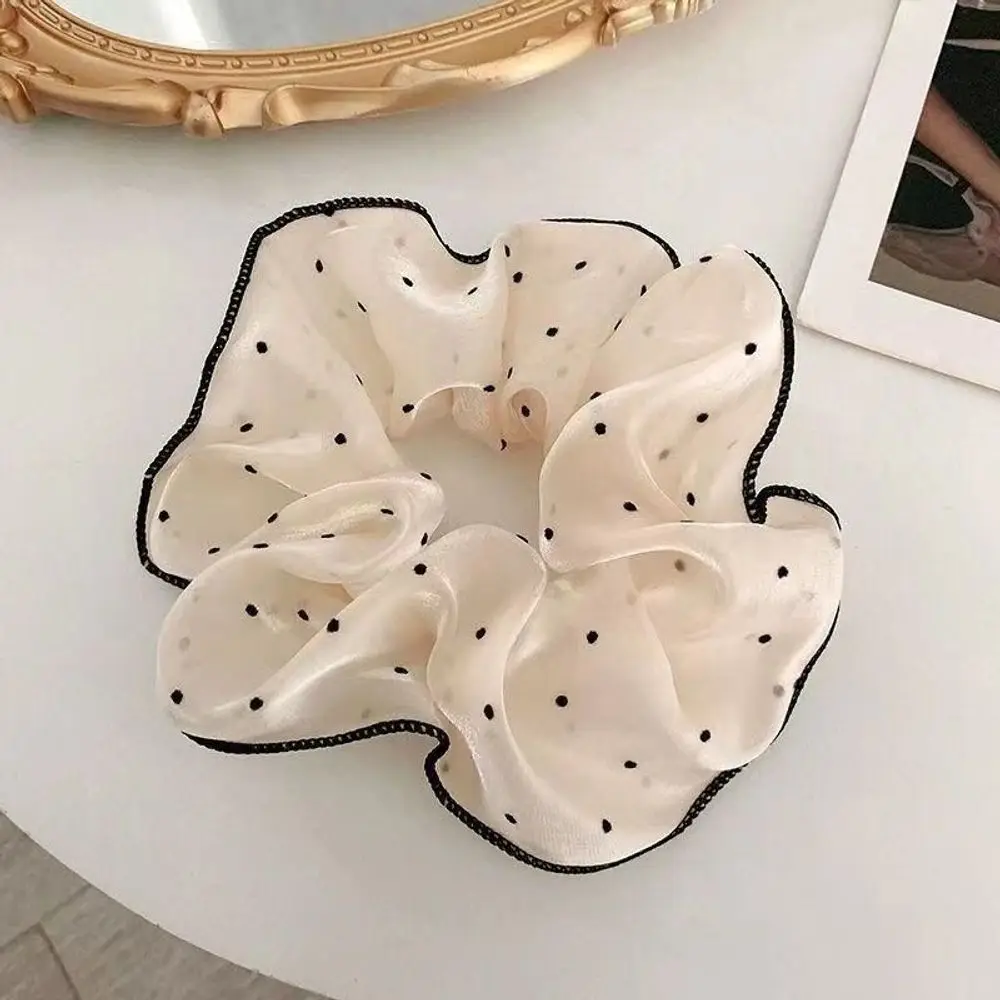 

Polka Dot Tulle Basic Large Hair Scrunchie, Cool Minimalist Office Accessory
