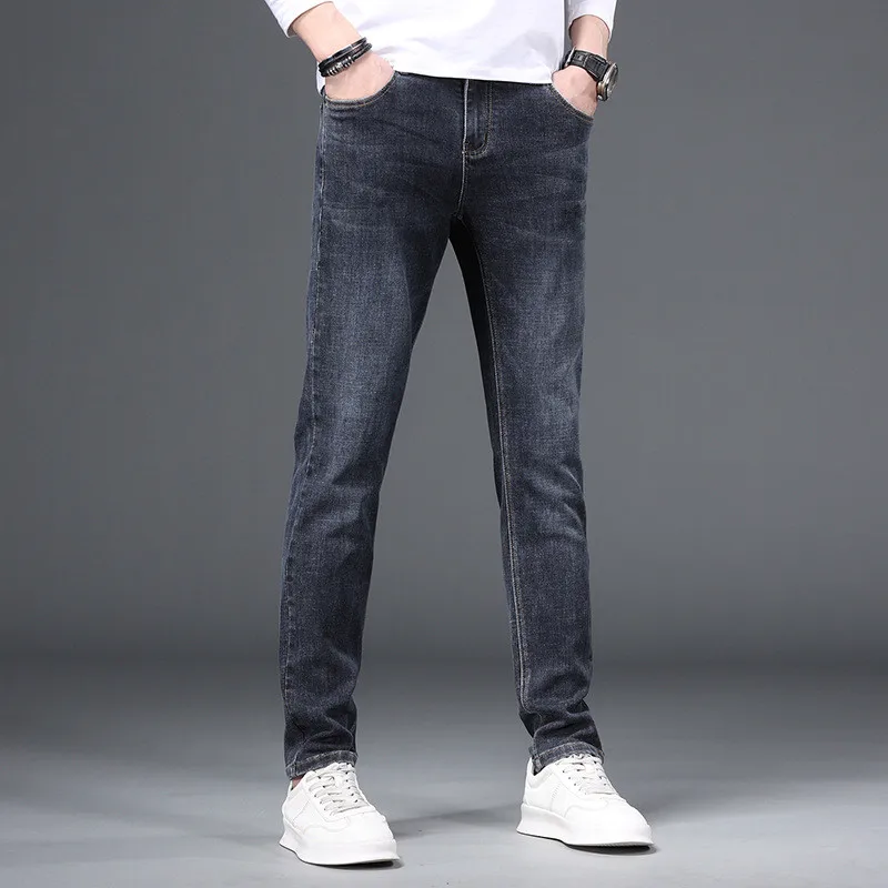 2022 New Winter and Autumn Mens Casual Jeans Fashion Slim Cotton Denim Pants Skinny Jeans