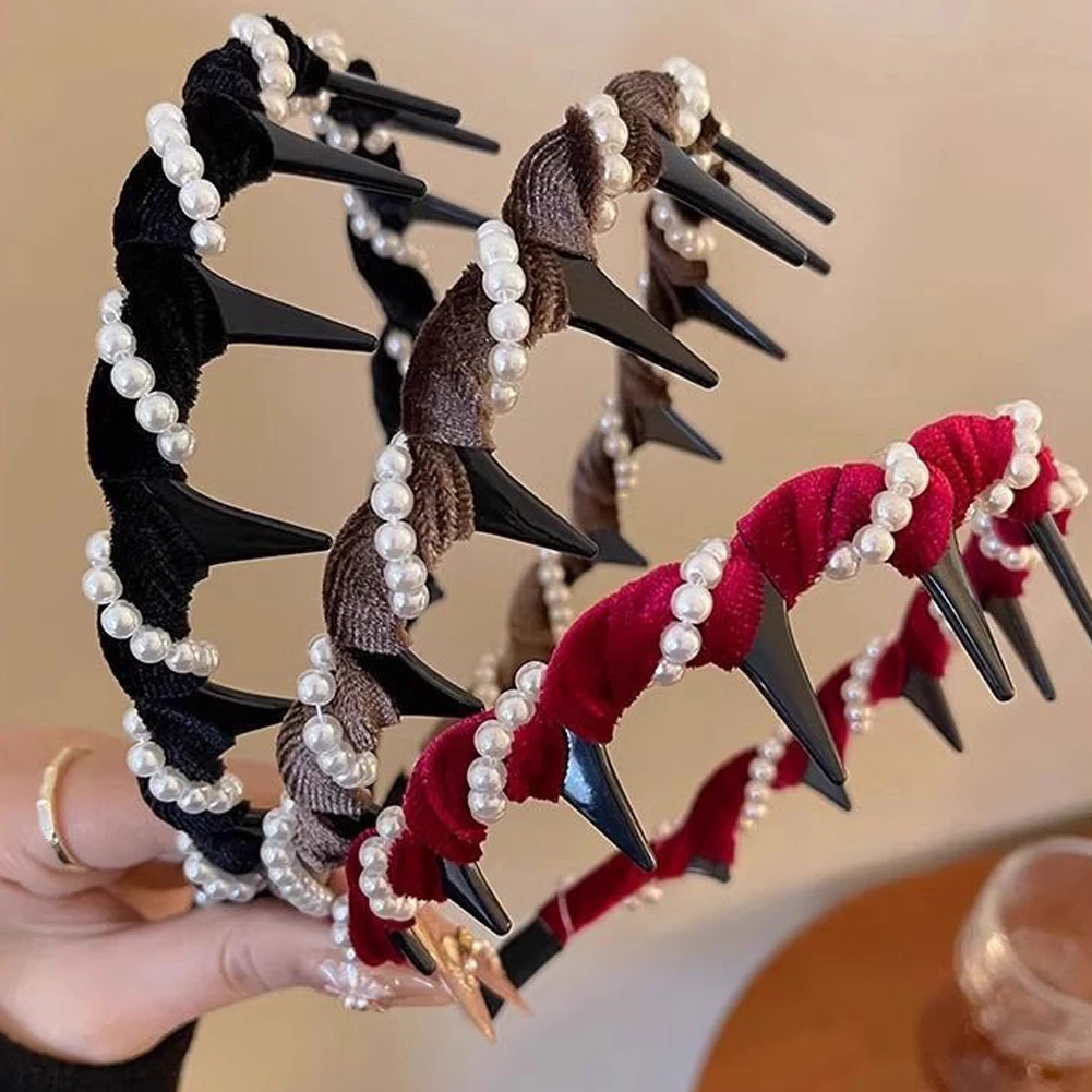 Diadema vintage de perlas artificiales de cr neo alto accesorios para el cabell