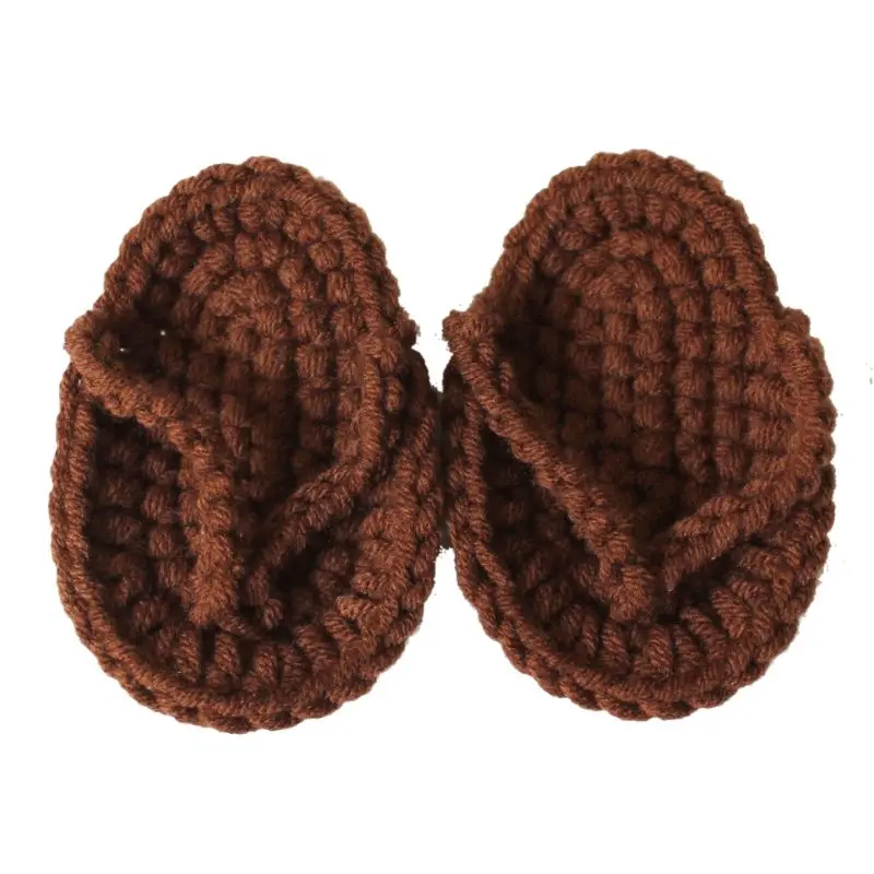 Solid Color Newborn Photography Props Mini Crocheted Babies Slippers Photo Shooting Hundred Days Infant Accessories