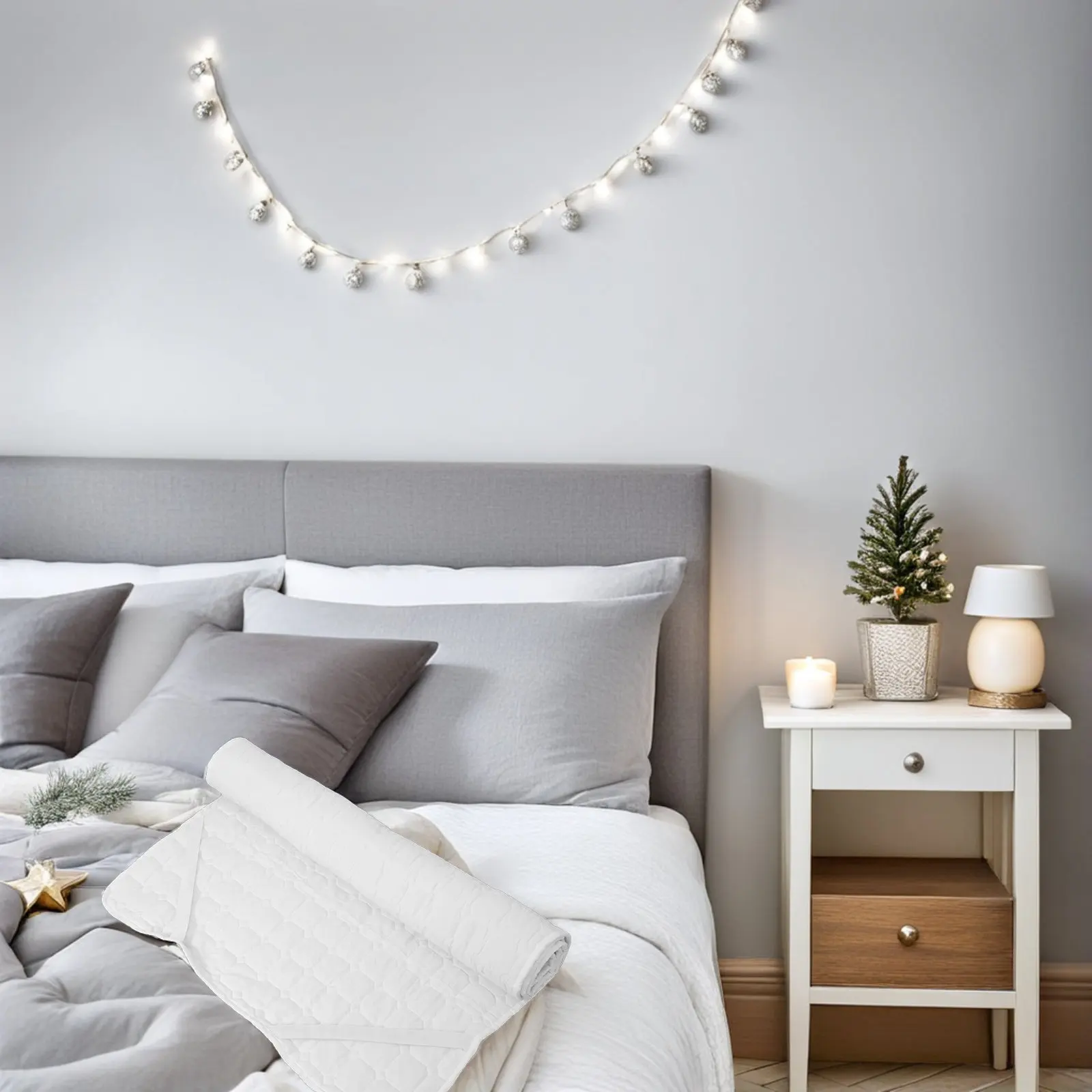 Soft Breathable Mattress Cover – Polyester-Cotton Blend Protector for Home, Hotel & Guesthouse
