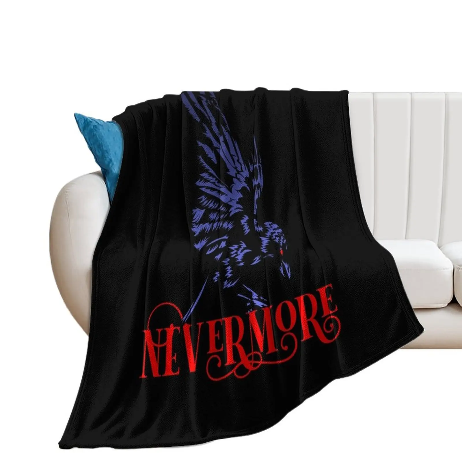 

Nevermore Quoth The Raven Edgar Allan Poe Throw Blanket Soft Plaid Plush christmas gifts Flannels Blankets
