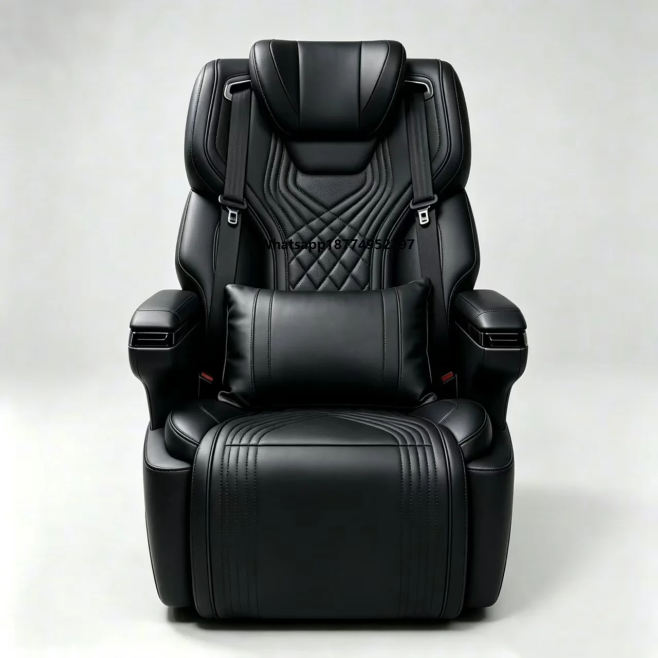 Black Multifunction Business Van Captain Seat Zero Gravity Recline PU Leather VIP Auto Seat For Commercial MPV