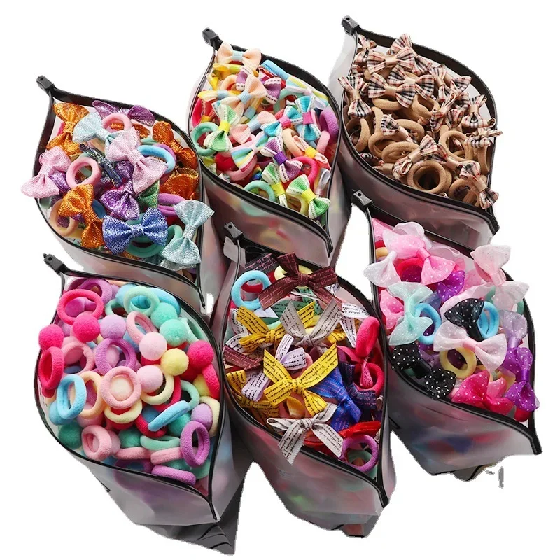 Soft Candy Colored Towel Loop Children's Bow Hair Loop New Colorful Ball Head Rope Girls' Rubber Band High Elastic Do Not Hurt