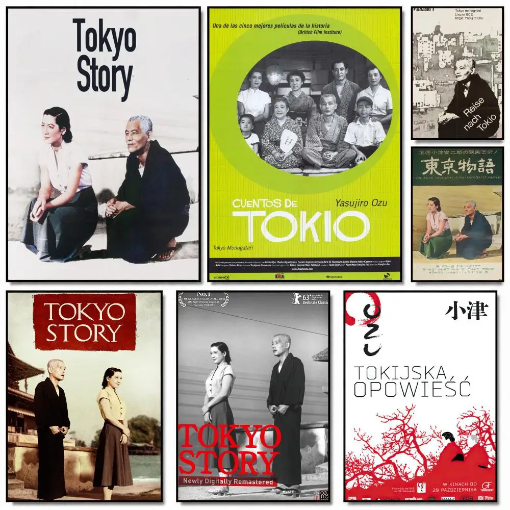 classic movie T-Tokyo Story 1953-Y Poster Removable Wall Sticker for Home Cafe Bar Office Interior Decor