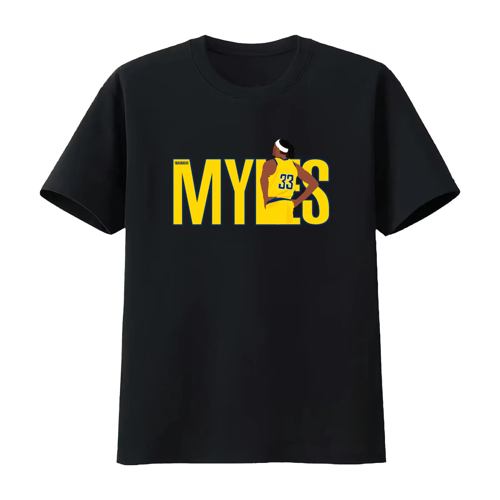 Myles Turner MT33 T-Shirt Summer Casual Cotton Tee Oversized Streetwear Tops Vintage Graphic Print Loose Fit Short Sleeve