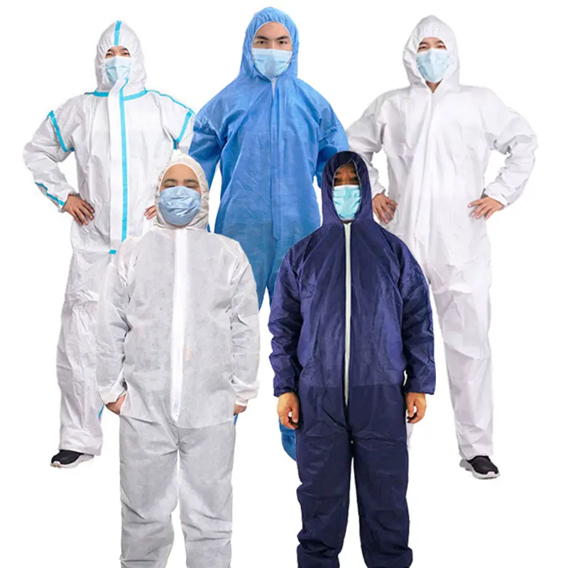 Disposable Breathable Dustproof Water Oil Resistant Work Safety Overall Anti Dust Spary Painting Decorating Labour Coverall Suit