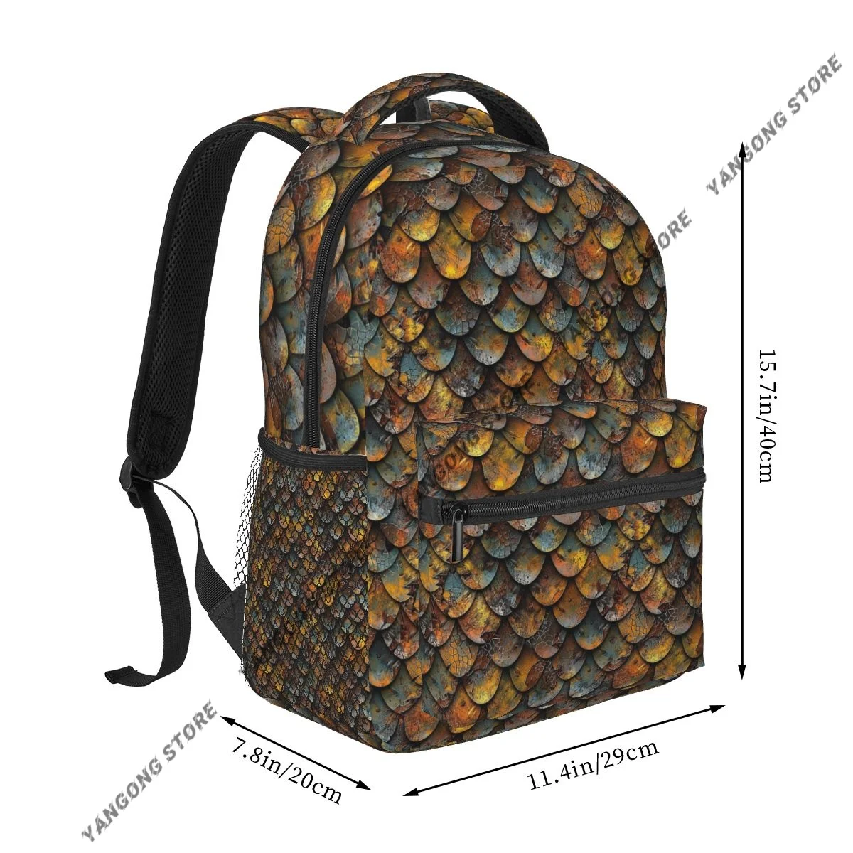 Teenager Bookbag Backpack Travel Bag Dragon Scales Backpack For Laptop School Bags