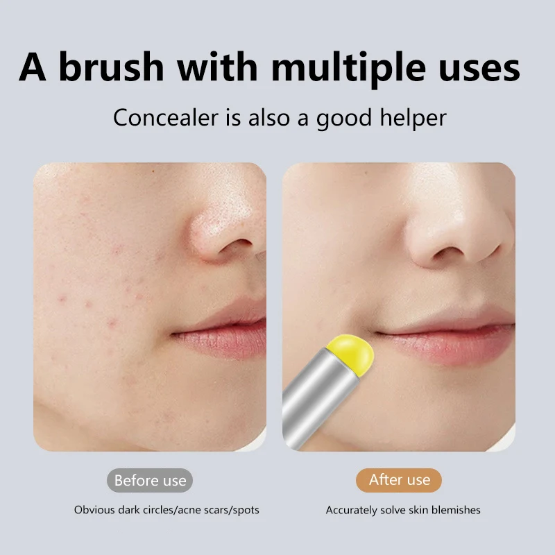 แปรงทาปากซิลิโคนสีเหลืองมะนาวพร้อมฝาปิด แปรงคอนซีลเลอร์บลัชออนแบบพกพา หัวนุ่ม ลิปสติก Applicator แปรงแต่งหน้าอเนกประสงค์