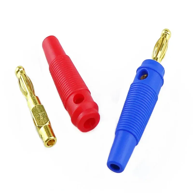 5pcs 4mm Plugs Gold Plated Musical Speaker Cable Wire Pin Banana Plug Connectors Red/Black/Blue/Green/Yellow