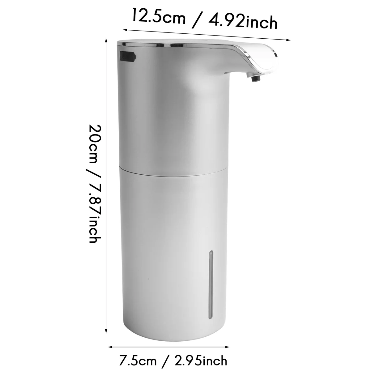 Soap Dispenser Automatic - Touchless USB Rechargeable Electric Foam Soap Dispenser Adjustable Waterproof 450 ML Silver