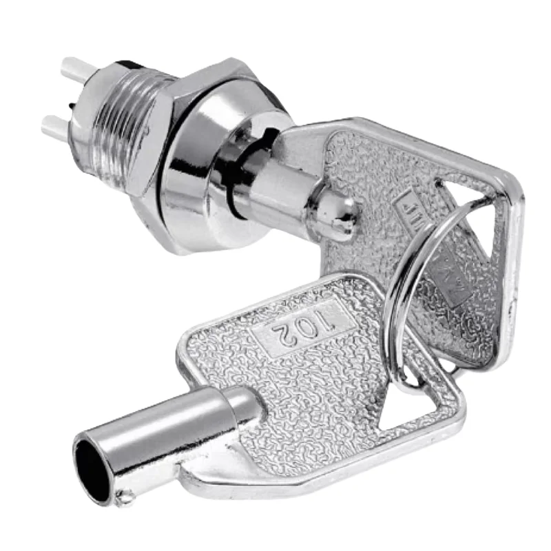 2Pcs JIN TAY 102 Elevator Key Switch 2‑Pin 12mm Panel Mount ON‑OFF Power Lock for Sigma LG Elevator Base Station
