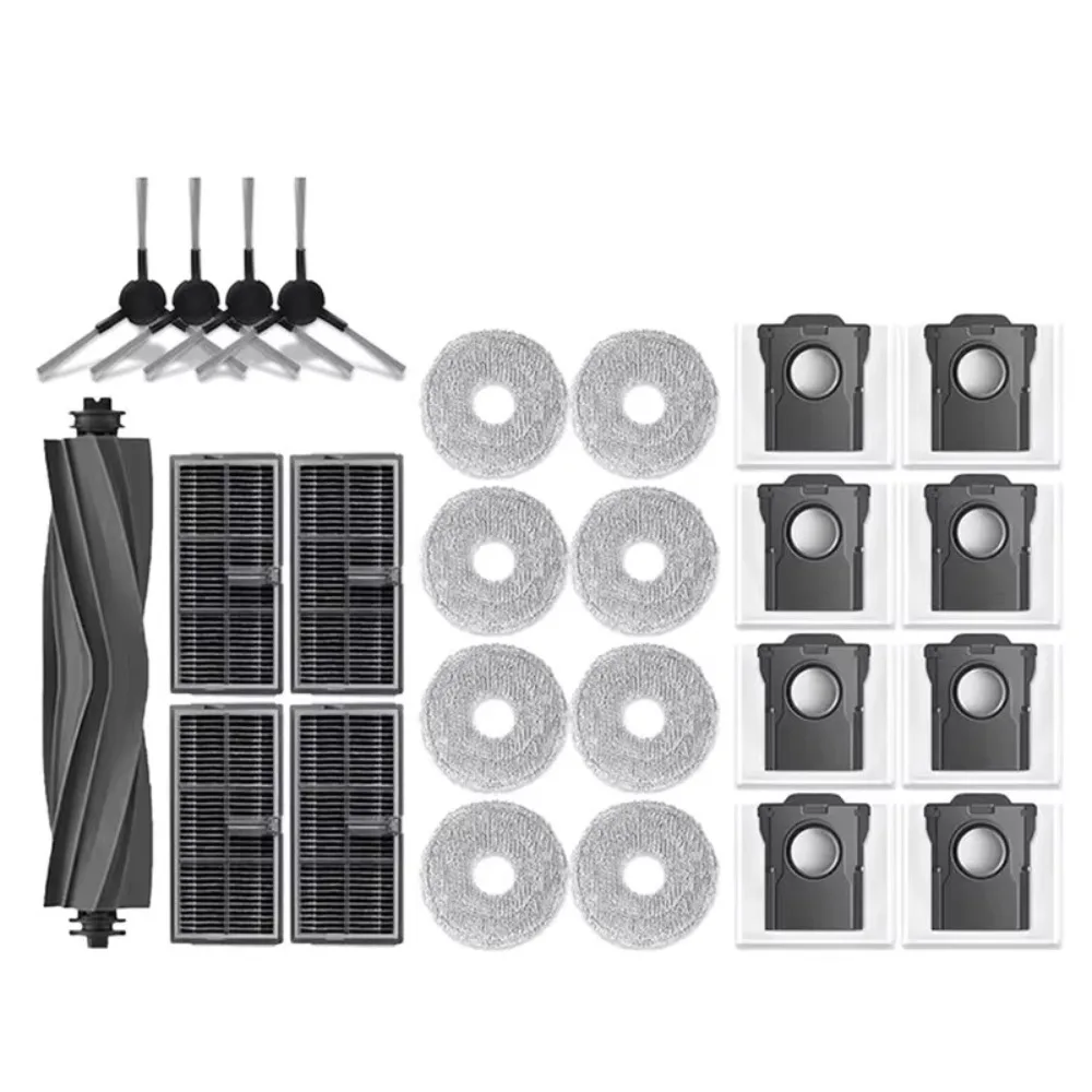 N95R For Dreame L40 Ultra AE/CE Robot Vacuum Cleaner Accessories Kit-Main Brush, Side Brush, Mop Cloth, HEPA Filter, Dust Bag