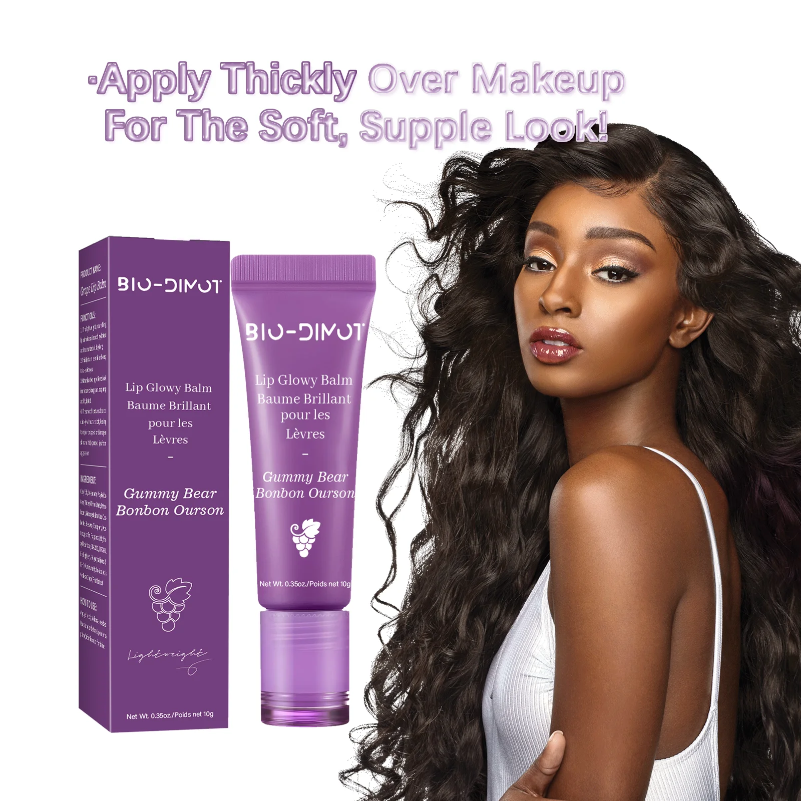 1 pezzo idratante riducendo le linee delle labbra liquido nutriente idratare, lucido, leggero, idratare e tinta con burro di karitè