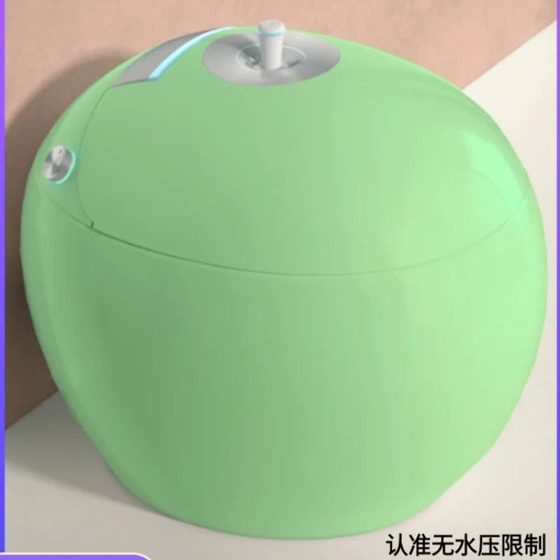 

Egg shaped colored personalized intelligent toilet with no water pressure limit, small unit integrated toilet