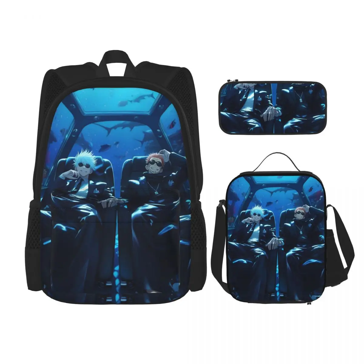 

Megumi Besto Friendo Jujutsu Kaisen Sukuna Anime BackpacksChildren School Bags Kids Rucksack Lunch Bag Pen Bag Three-Piece Set