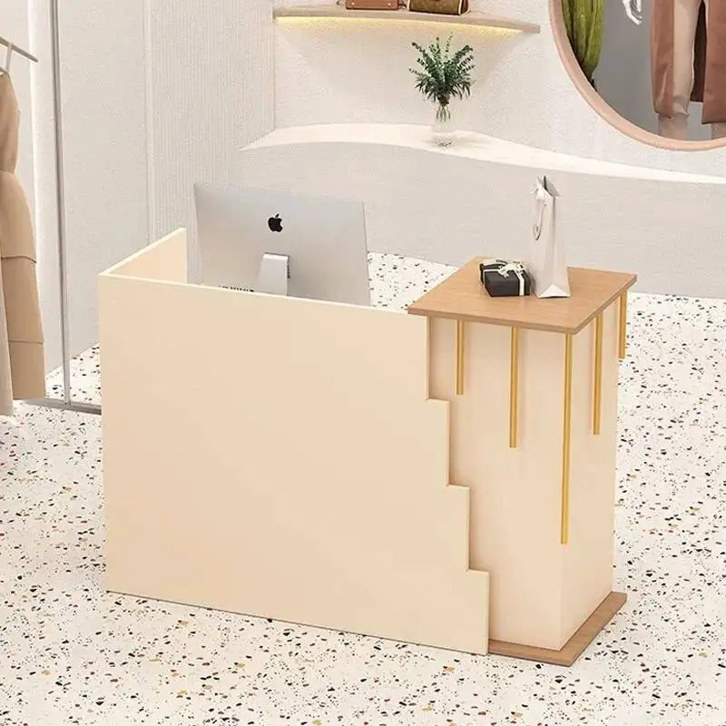 

Counter Desk Wood Cashier Reception Console Modern Reception Desks Conference Drawer Mesa Escritorio Beauty Salon Furniture