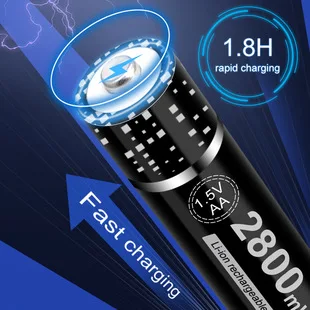 

3400mAh AA Lithium Rechargeable Battery 1.5V Constant Voltage Li-ion Battery for Toys Fingerprint Locks Wireless Keyboards