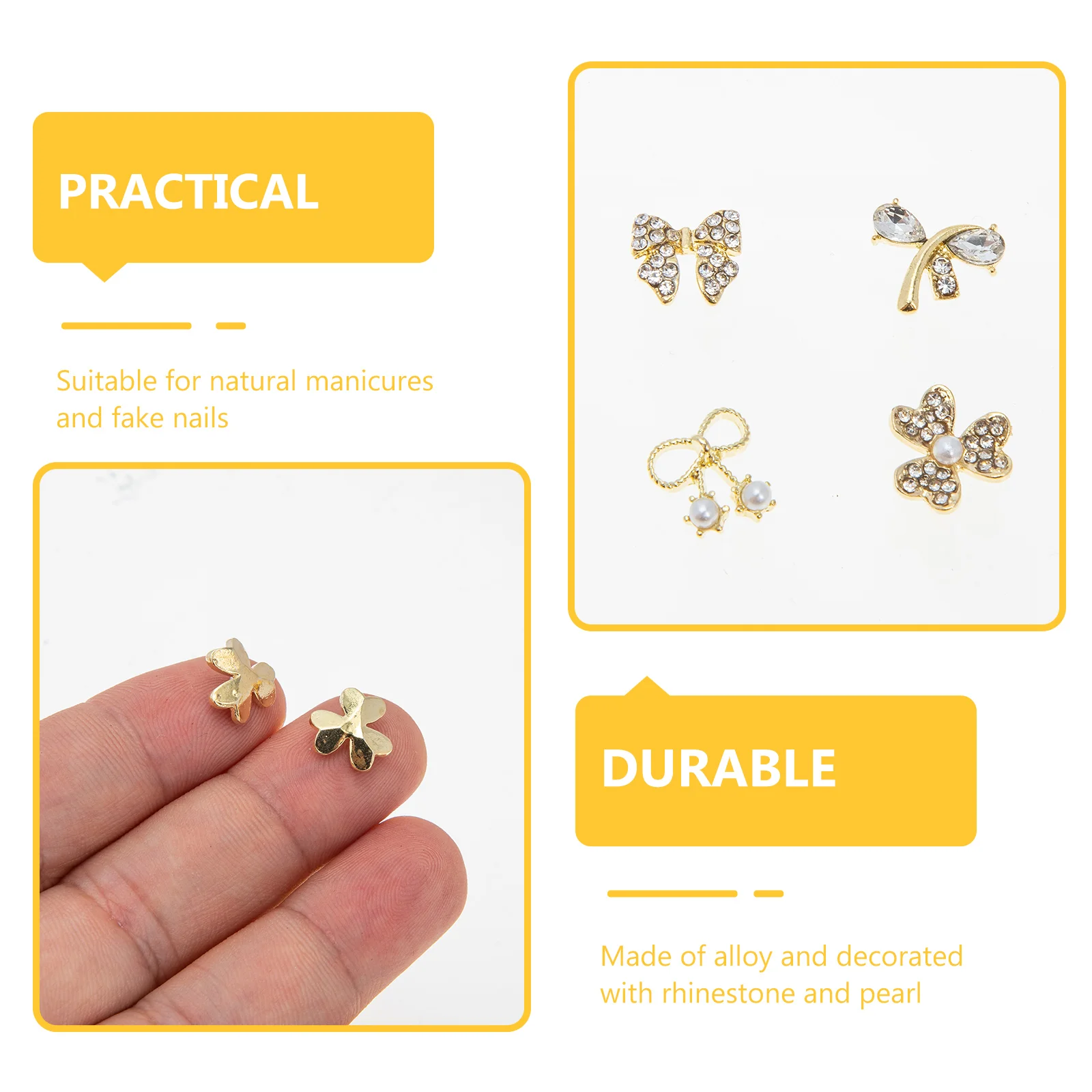 Nail Gems Pearls Drill Gold Decor Accessories Manicure Decoration Rhinestone Charms