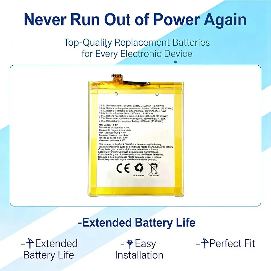 

Аккумулятор для мобильного телефона Crosscall Trekker X3 Core-X3 Action-X3, долговечный, безопасный, LPN385350, 3500 мАч