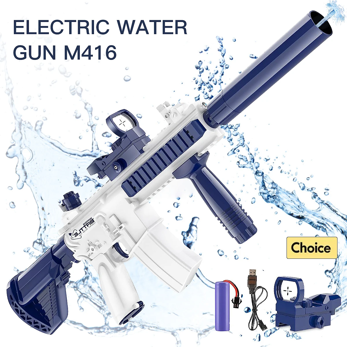 Pistola de agua M416, juguete de tiro totalmente automático, batalla en la playa, entretenimiento al aire libre, juguetes para niños y adultos