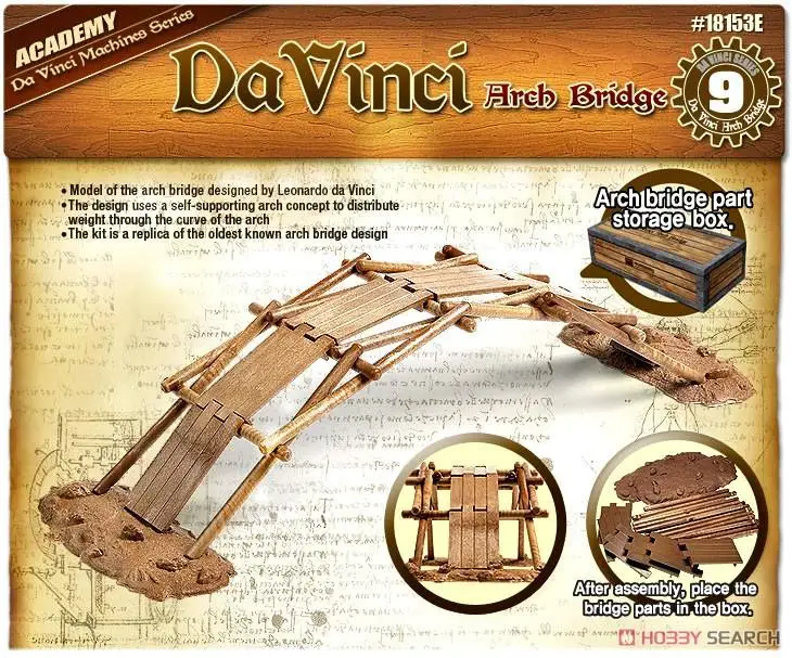 Academy 18153 Da Vinci Science series Arch Bridge glue-free (Plastic model)