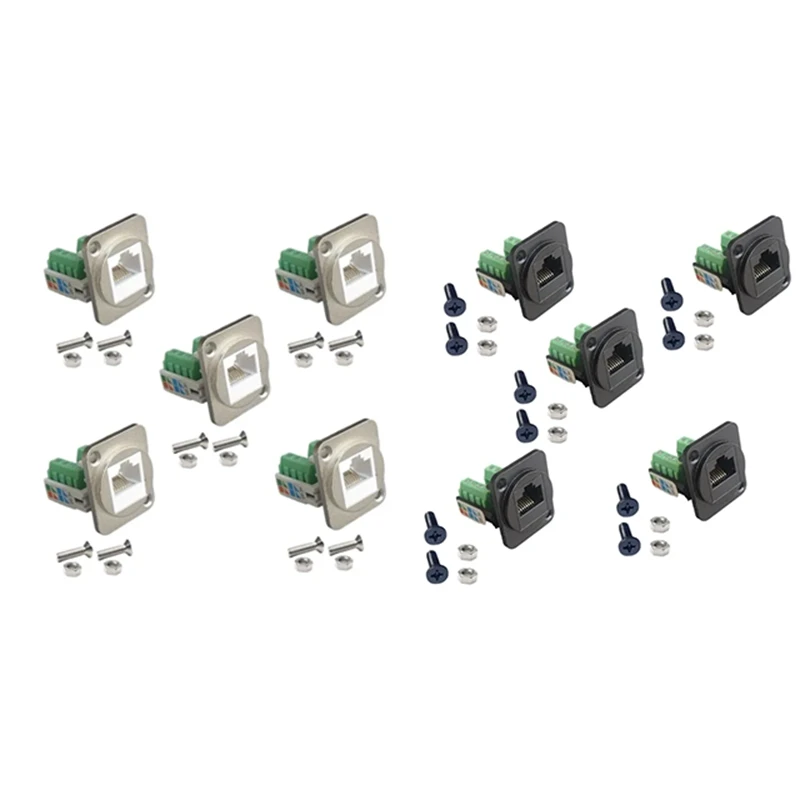 5 RJ45 CAT.5E Wiring Terminals Computer Modules Network Computer Modules With Fixing Nuts